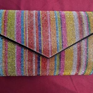Multicolor Crystal Clutch